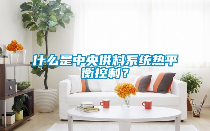 什么是中央供料系統(tǒng)熱平衡控制？