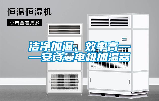 潔凈加濕、效率高——安詩曼電極加濕器