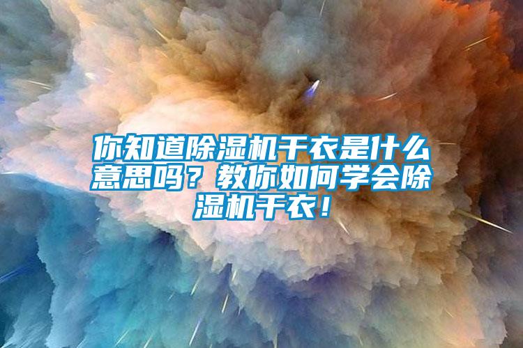 你知道除濕機(jī)干衣是什么意思嗎？教你如何學(xué)會除濕機(jī)干衣！