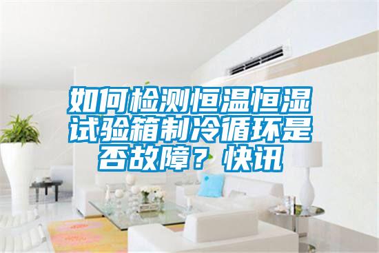 如何檢測恒溫恒濕試驗箱制冷循環(huán)是否故障？快訊