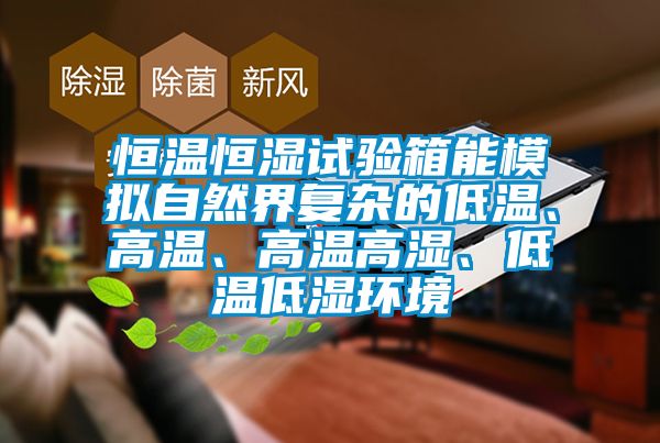 恒溫恒濕試驗箱能模擬自然界復(fù)雜的低溫、高溫、高溫高濕、低溫低濕環(huán)境