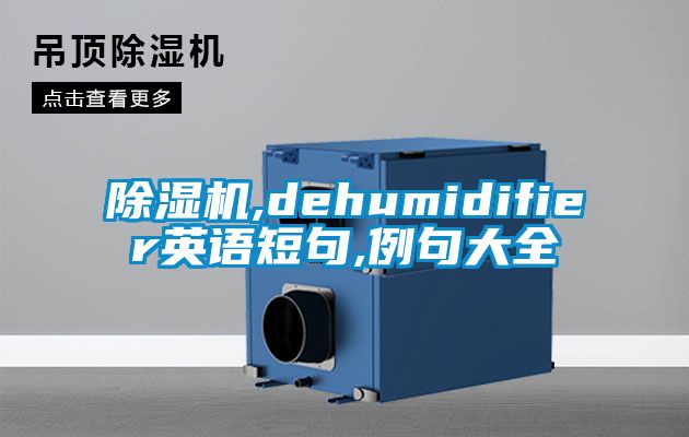 除濕機,dehumidifier英語短句,例句大全